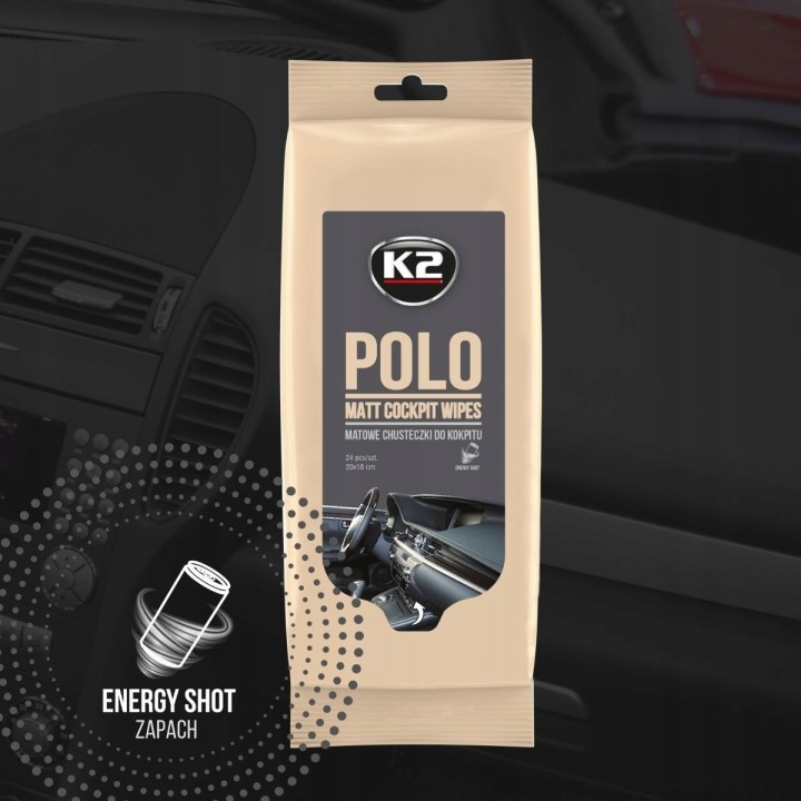 K2-POLO PROTECTANT ŚCIERECZKI DO NABŁYSZCZANIA DESKI ROZDZIELCZEJ 24SZT