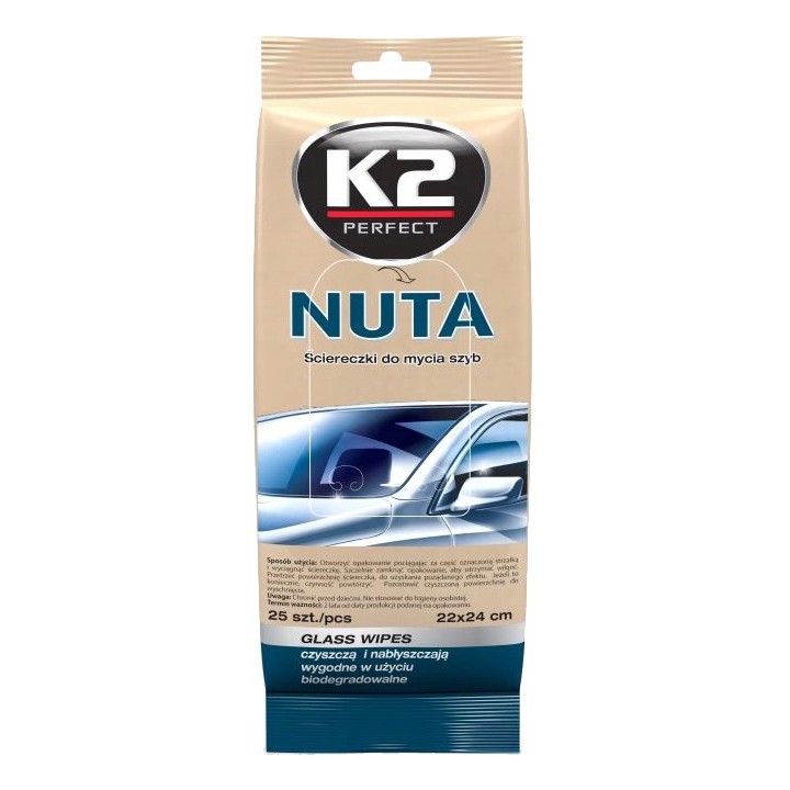 K2 NUTA - CHUSTECZKI DO MYCIA SZYB 24szt