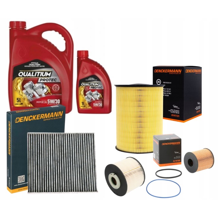 6L OLEJ 5W30 QUALITIUM + ZESTAW 4X FILTRÓW FOCUS III MK3 KUGA II C 2.0TDCI