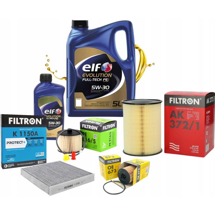 6L OLEJ 5W30 ELF 4X FILTRY FORD FOCUS II MK2 CMAX 2.0TDCI VOLVO