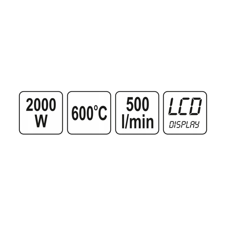 YATO OPALARKA 2000W 70~600°C AKCES. WYŚW. LCD