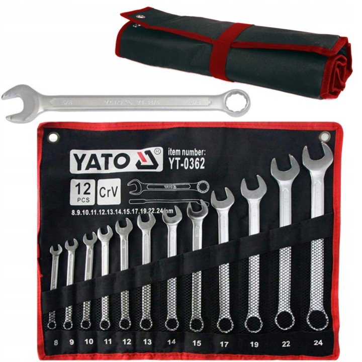 YATO KLUCZE PŁASKO-OCZKOWE 8-24 12SZT