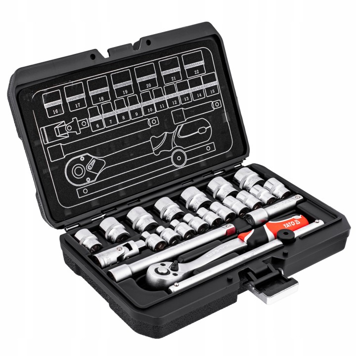 YATO ZESTAW NARZĘDZIOWY 3/8" 22CZ. XS