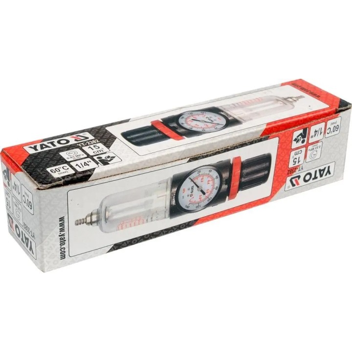 YATO REDUKTOR Z FILTREM I MANOMETREM, 1/4'