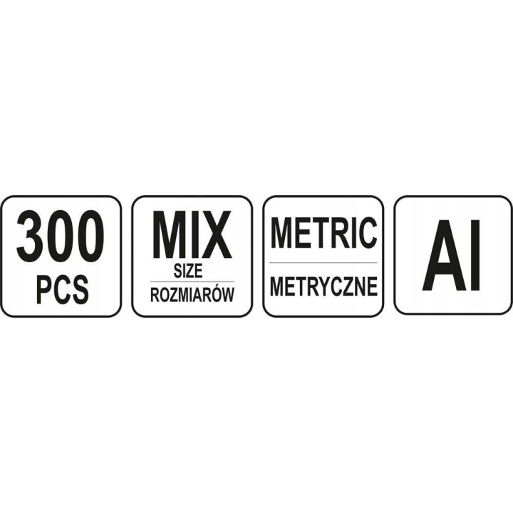 YATO 300 SZT PODKŁADEK ALUMINIOWYCH MIX