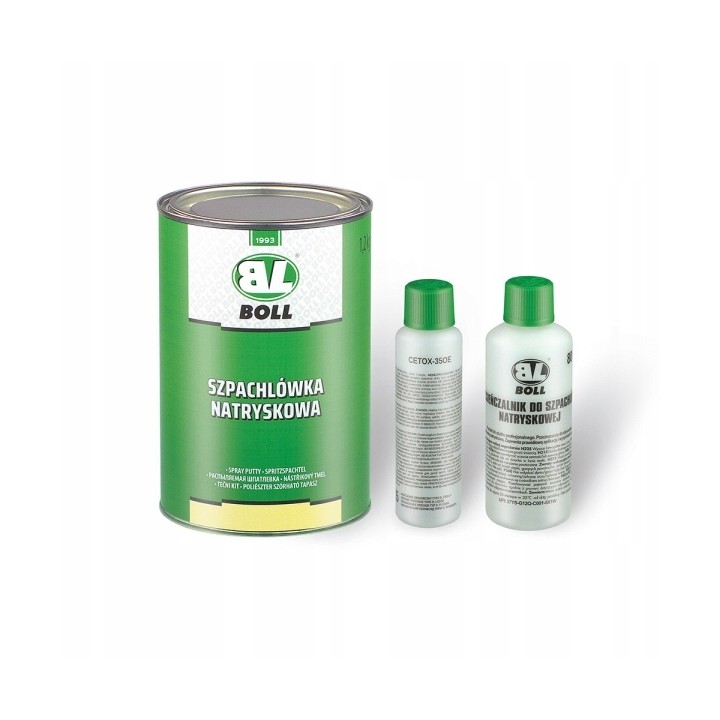 BOLL SZPACHLÓWKA NATRYSKOWA 1,15KG / UTWARDZACZ 50ML / ROZCIEŃCZALNIK 80ML