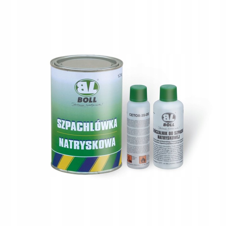 BOLL SZPACHLÓWKA NATRYSKOWA 1,15KG / UTWARDZACZ 50ML / ROZCIEŃCZALNIK 80ML