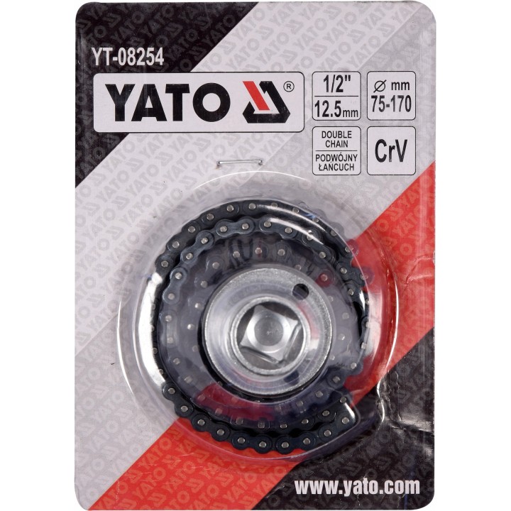 YATO KLUCZ ŁAŃCUCHOWY DO FILTRÓW OLEJU 1/2" 70-170 MM