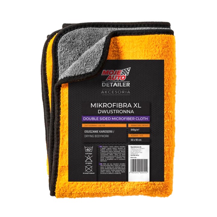 MOJE AUTO ŚCIERECZKA MIKROFIBRA DWUWARSTWOWA XL 60X90CM/ MOJE AUTO DETAILER