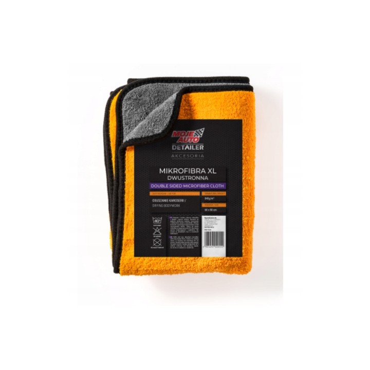 MOJE AUTO ŚCIERECZKA MIKROFIBRA DWUWARSTWOWA XL 60X90CM/ MOJE AUTO DETAILER