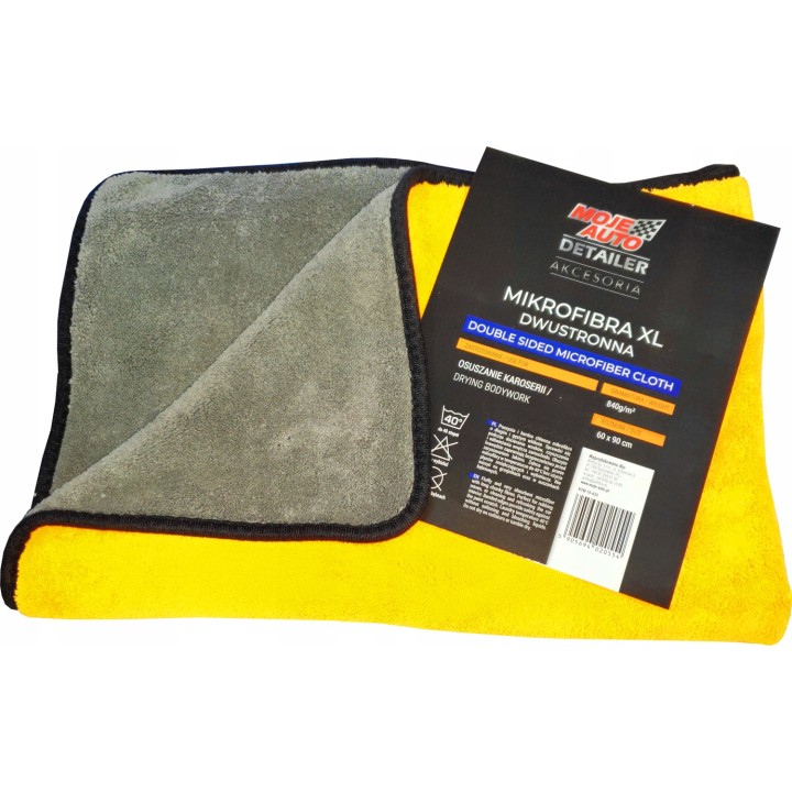 MOJE AUTO ŚCIERECZKA MIKROFIBRA DWUWARSTWOWA XL 60X90CM/ MOJE AUTO DETAILER