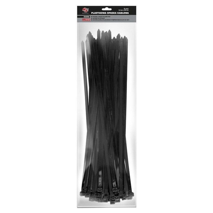 MOJE AUTO OPASKA PLASTIKOWA 9X450 (1 OPAK. = 50 SZT) CZARNA