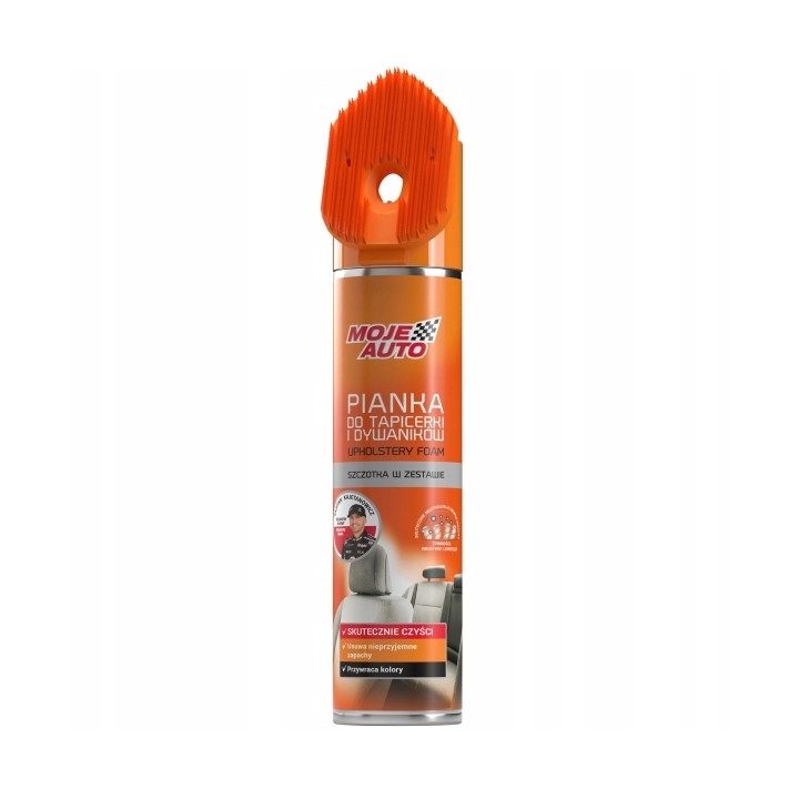 MOJE AUTO ŚRODEK DO CZYSZCZENIA TAPICERKI - PIANKA 520ML ZE SZCZOTKĄ / MOJE