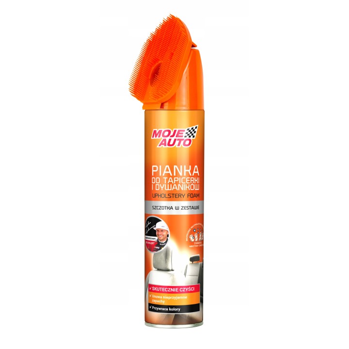 MOJE AUTO ŚRODEK DO CZYSZCZENIA TAPICERKI - PIANKA 520ML ZE SZCZOTKĄ / MOJE