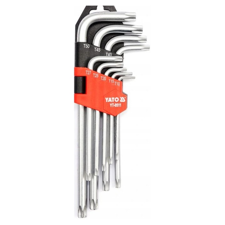 YATO KLUCZE IMBUSOWE TORX T10 - T50, 9 CZ