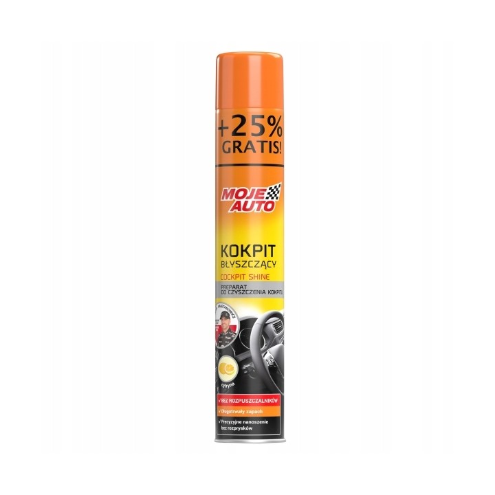 MOJE AUTO KOKPIT BŁYSZCZĄCY CYTRYNOWY 600ML + 25% GRATIS / MOJE AUTO