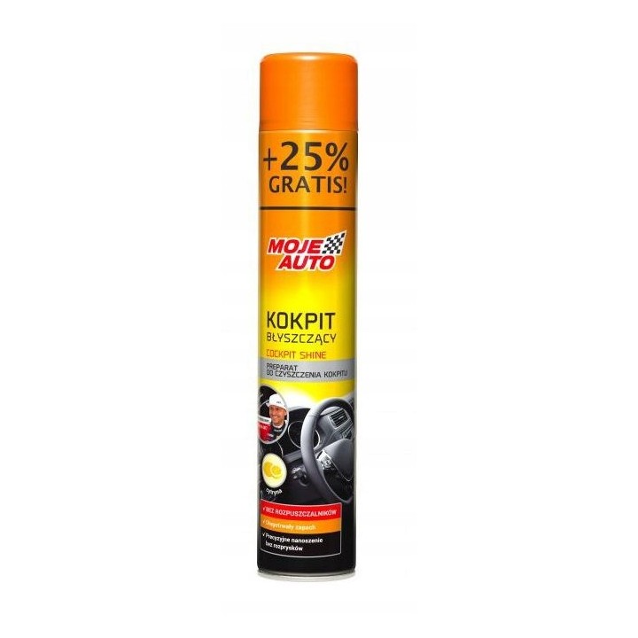 MOJE AUTO KOKPIT BŁYSZCZĄCY CYTRYNOWY 600ML + 25% GRATIS / MOJE AUTO