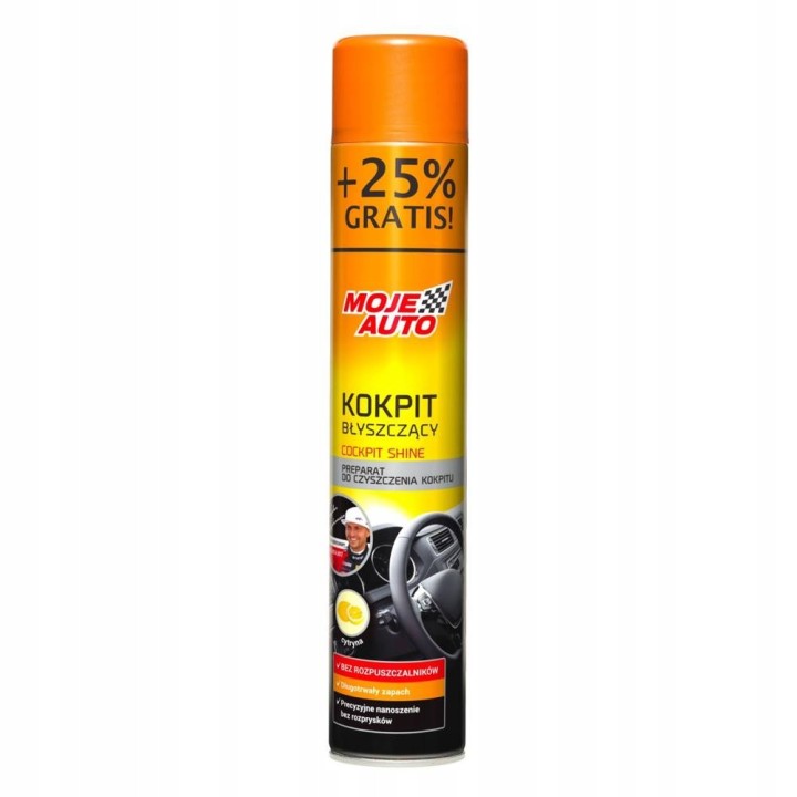 MOJE AUTO KOKPIT BŁYSZCZĄCY CYTRYNOWY 600ML + 25% GRATIS / MOJE AUTO