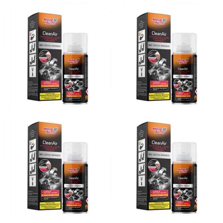 MOJE AUTO ŚRODEK BIOBÓJCZY DO CZYSZCZENIA KLIMATYZACJI CLEAN AIR BLACK 150M