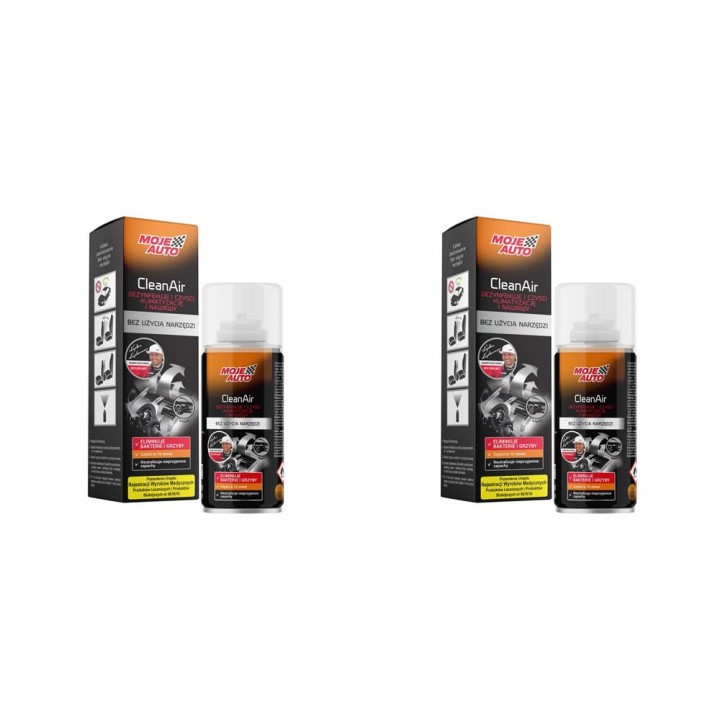 MOJE AUTO ŚRODEK BIOBÓJCZY DO CZYSZCZENIA KLIMATYZACJI CLEAN AIR BLACK 150M