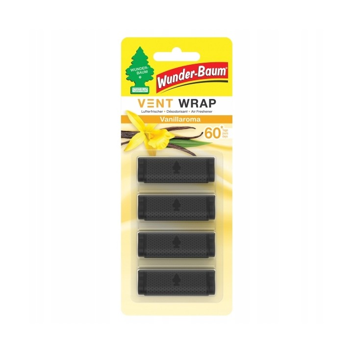 WUNDER-BAUM ZAPACH VENT WRAP VANILLA DO KRATEK NAWIEWÓW (4SZT.) / WUNDER BA
