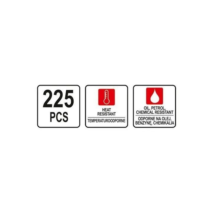 YATO ZESTAW ORINGÓW GUMOWYCH 225 SZT