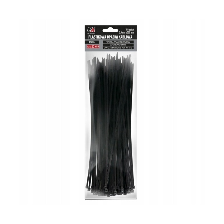 MOJE AUTO OPASKA PLASTIKOWA 3,6X300 (1 OPAK. = 100 SZT) CZARNA