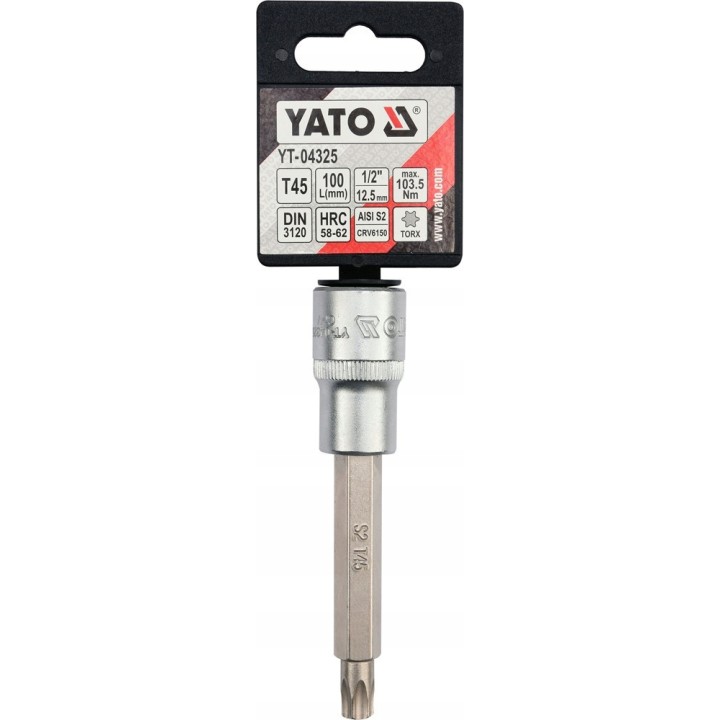 YATO KLUCZ TRZPIENIOWY TORX 1/2" T45 L100MM