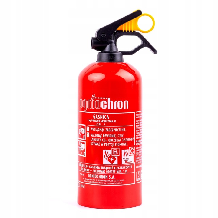 MOJE AUTO GAŚNICA PROSZKOWA OGNIOCHRON 1KG ISO9001