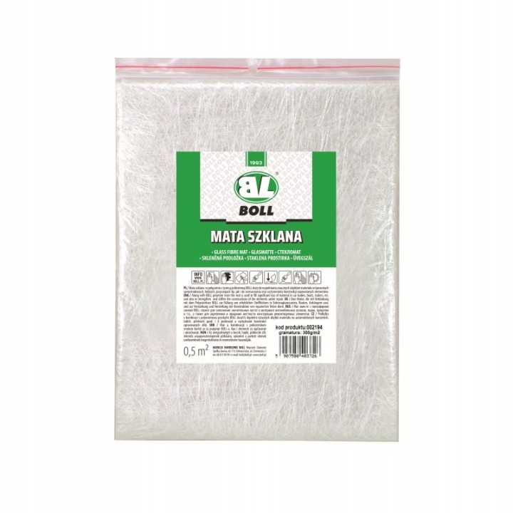 BOLL MATA SZKLANA 300G/M2 , WYMIAR 0,5M2 / BOLL