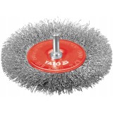 YATO SZCZOTKA TARCZOWA 100MM Z TRZPIENIEM, DRUT NIERDZEWNY
