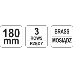 YATO SZCZOTKA DRUCIANA, DRUT MOSIĘŻNY, 3 RZĘDY, RĘKOJEŚĆ PLASTIKOWA
