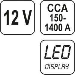 YATO TESTER AKUMULATORÓW CYFROWY 12V
