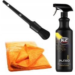 K2 PURIO PRO MIKROFIBRA PĘDZEL DETALING CZYSZCZENIE WNĘTRZA PLASTIKÓW