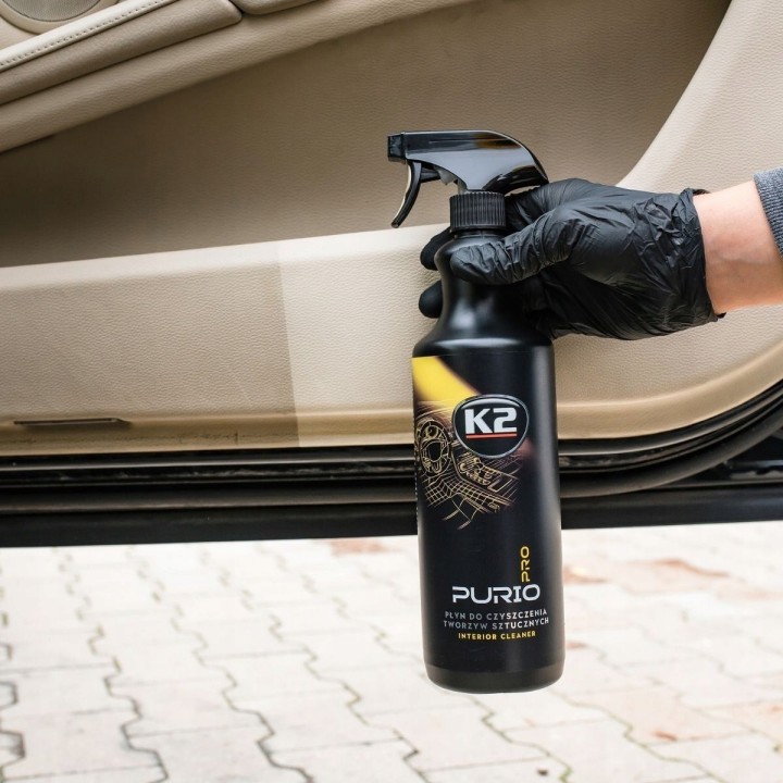 K2 PURIO PRO MIKROFIBRA PĘDZEL DETALING CZYSZCZENIE WNĘTRZA PLASTIKÓW